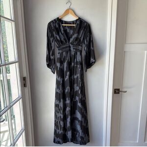 Corey Lynn Calter Anthropologie Geometric Silk Kimono Maxi Dress
